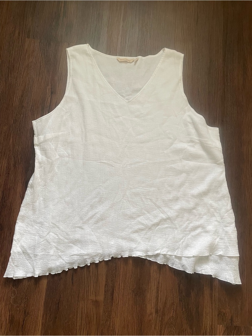 Soft Surroundings 3X Tank Top White Sleeveless Boho Casual Layered 100% Cotton